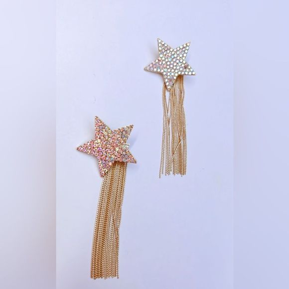 Star tassel drop earrings A123 - Picture 2 of 4